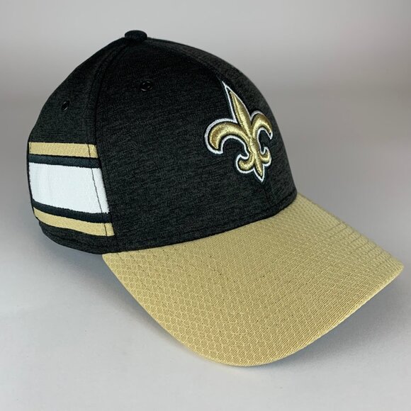 New Orleans Saints NFL Gray Gold New Era 39Thirty Stretch Fitted Hat Mens M/L - Picture 1 of 6
